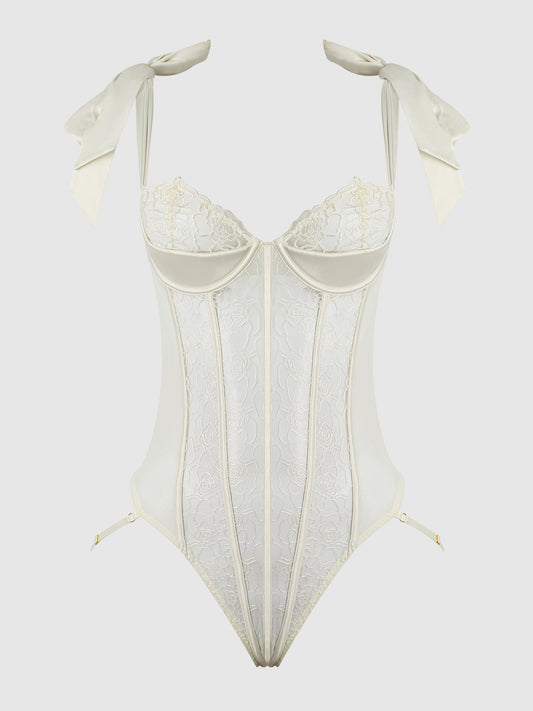 ROSALIE EMBROIDERED LACE TEDDY