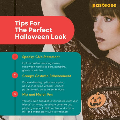 Pumpkin: Spooky Halloween Jack O' Lantern Nipple Pasties by Pastease® o/s