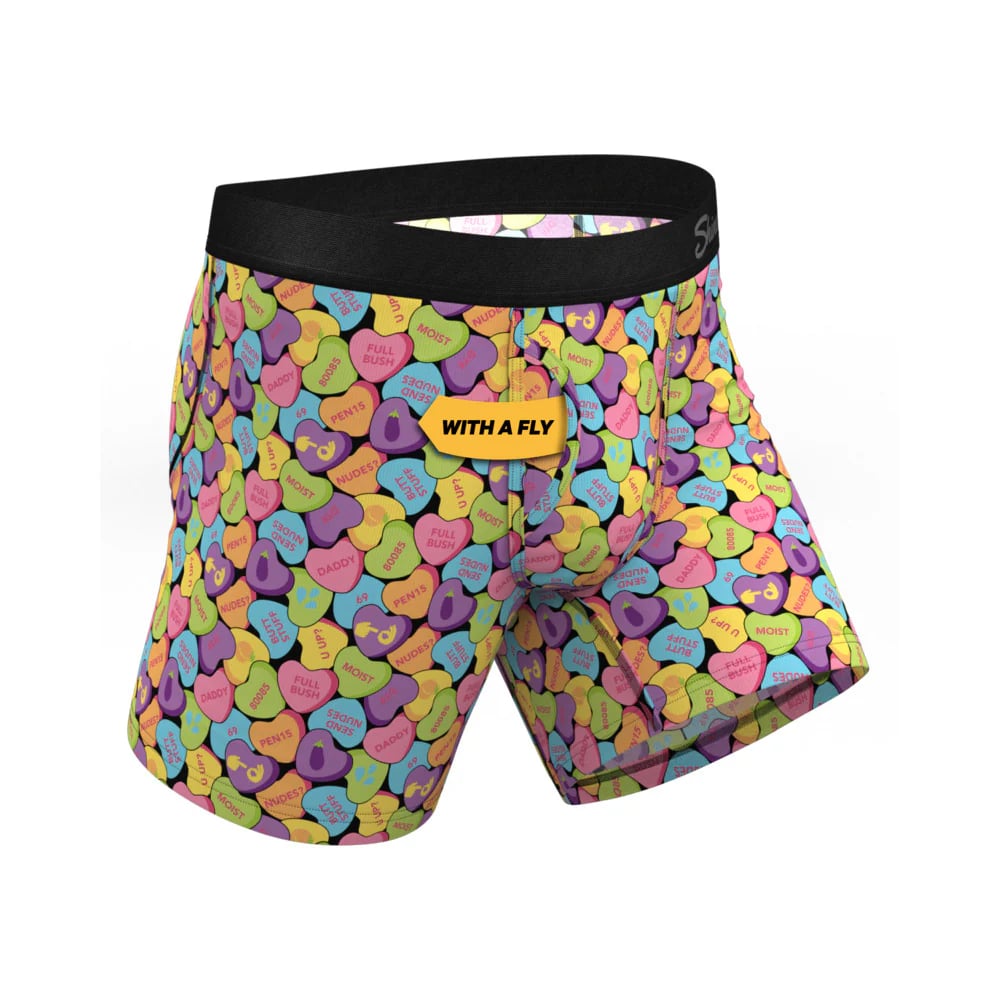 The Candy Crush Candy Hearts Ball Hammock Pouch Underwear with Fly