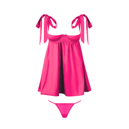 Brigeta Satin Open Cut Babydoll