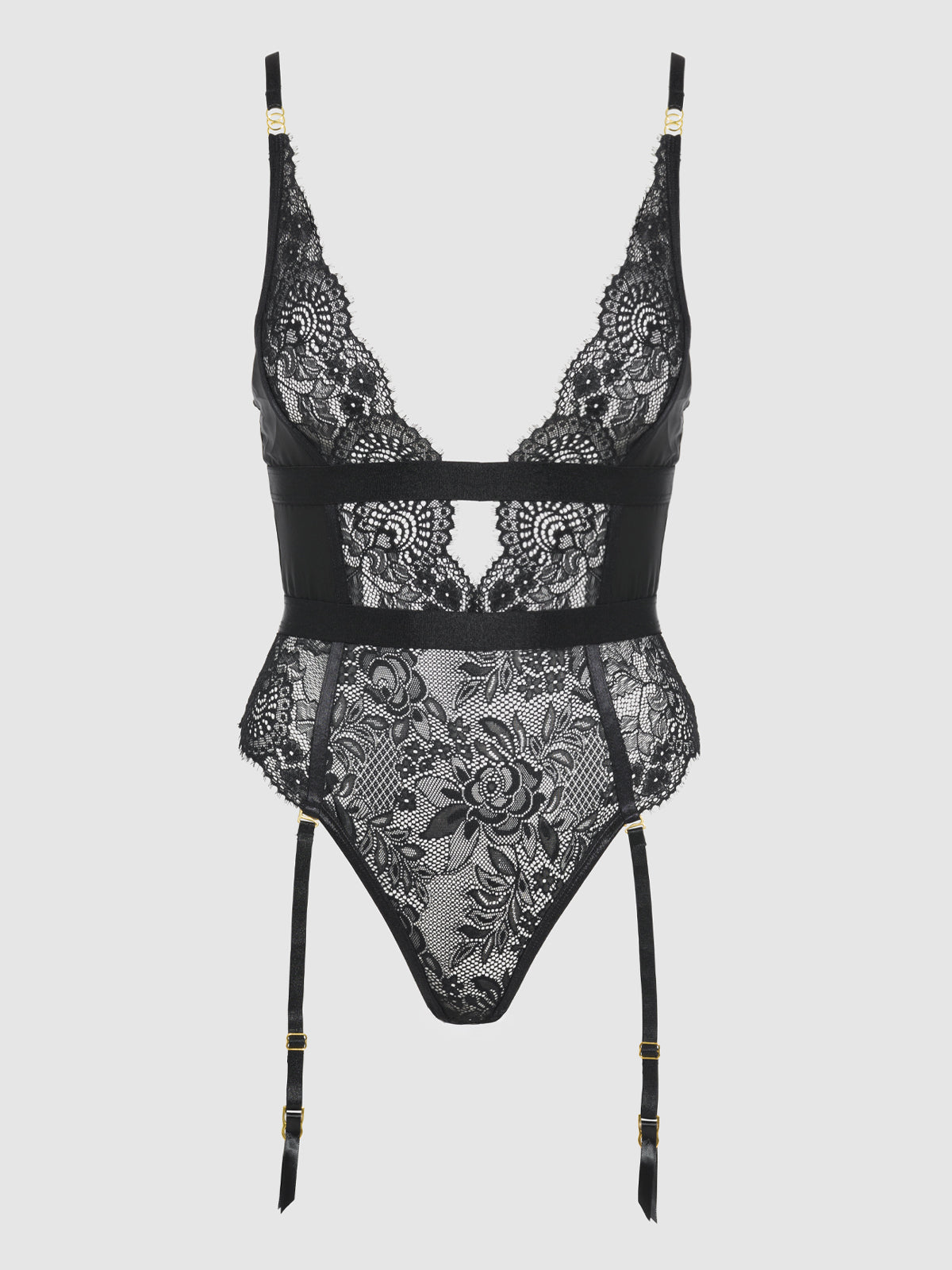 HELENA LACE & SATIN WIRELESS & OPEN BACK TEDDY