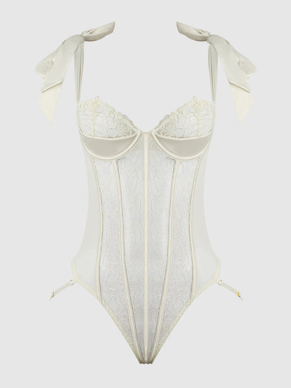 ROSALIE EMBROIDERED LACE TEDDY