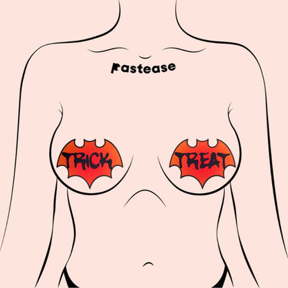 Vamp: Blood Orange Halloween Trick or Treat Bat Nipple Pasties by Pastease®