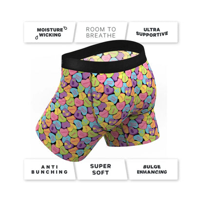 The Candy Crush Candy Hearts Ball Hammock Pouch Underwear with Fly