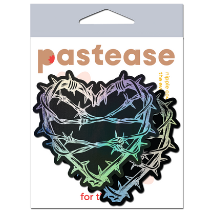 Barbed Wire Heart Pasties Holographic Nipple Covers by Pastease®
