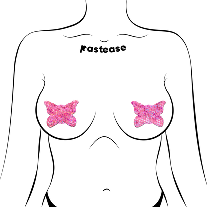 Butterfly: Shattered Glass Disco Ball Glitter Butterflies Nipple Pasties by Pastease® o/s