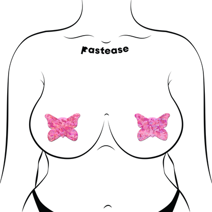 Butterfly: Shattered Glass Disco Ball Glitter Butterflies Nipple Pasties by Pastease® o/s