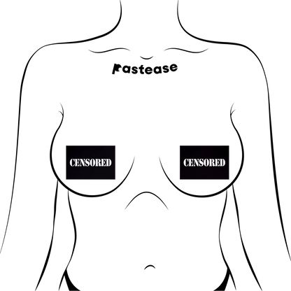 Censored: Black Censor Bar Nipple Pasties by Pastease® o/s
