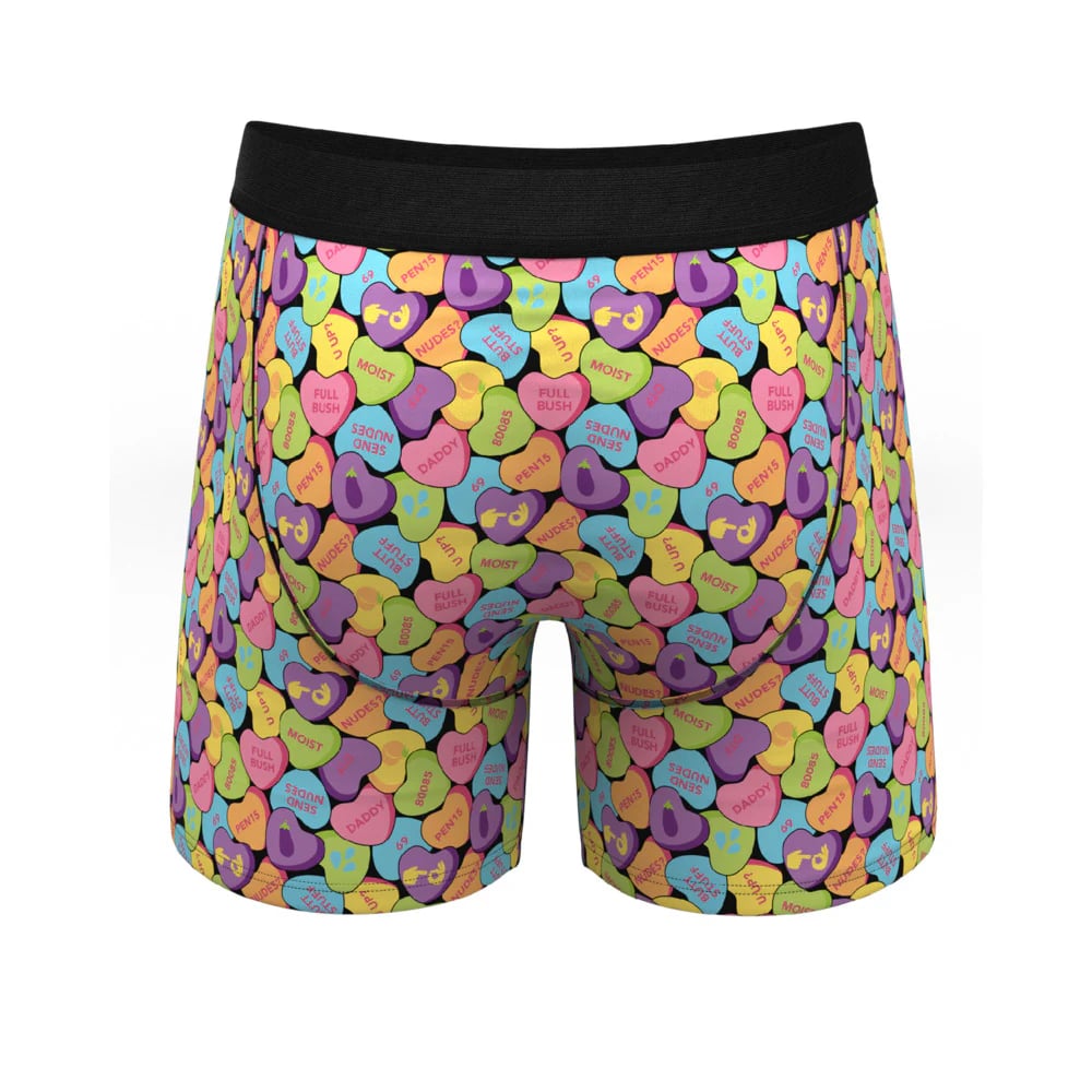 The Candy Crush Candy Hearts Ball Hammock Pouch Underwear with Fly