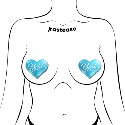 Love: Robin's Egg Blue 'Bride' Heart Nipple Pasties by Pastease® o/s