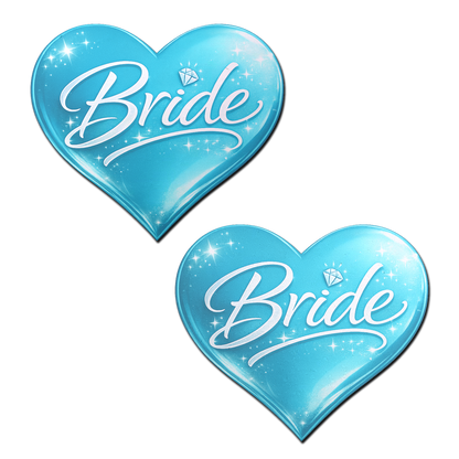 Love: Robin's Egg Blue 'Bride' Heart Nipple Pasties by Pastease® o/s