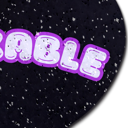 F*CKABLE' Heart Breast Pasties on Black Glitter Velvet by Pastease®
