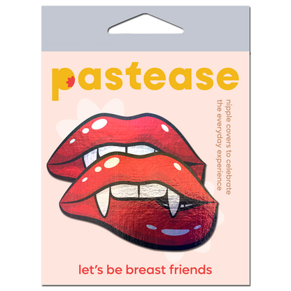 Vampire Fangs Pasties Biting Lip Breast Covers by Pastease