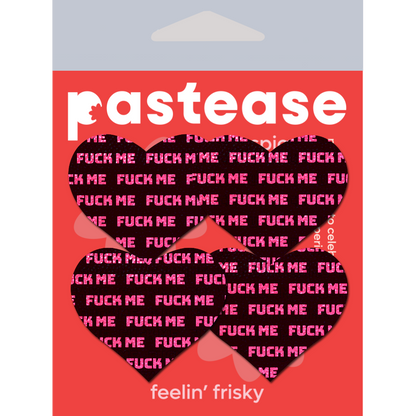 Petites: Two-Pair Small 'Fuck Me' Hearts Nipple Pasties by Pastease®