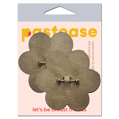 Pierced Pasties: Nude Flower Breast Petal with Barbell Piercing Nipple Covers by Pastease