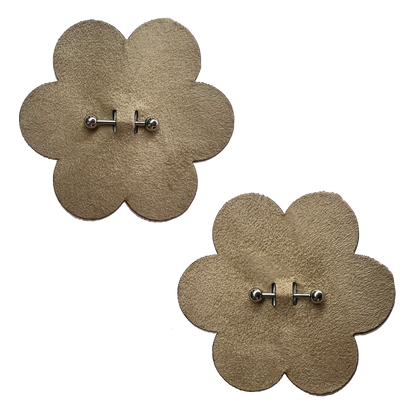 Pierced Pasties: Nude Flower Breast Petal with Barbell Piercing Nipple Covers by Pastease