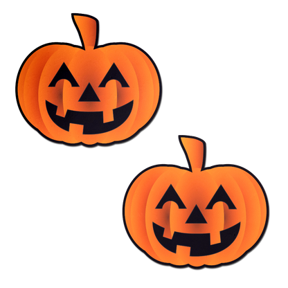 Pumpkin: Spooky Halloween Jack O' Lantern Nipple Pasties by Pastease® o/s